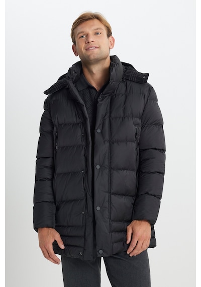 AC&Co / Altınyıldız Classics Erkek Siyah Standart Fit Normal Kesim Çıkma Kapüşonlu Dik Yaka Yan Cepli Kaban Siyah AC&Co / Altınyıldız Classics Erkek Siyah Standart Fit Normal Kesim Çıkma Kapüşonlu Dik Yaka Yan Cepli Kaban Siyah