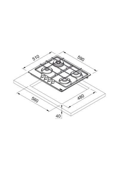 Franke FHSM 604 3G DC BK C Cam Ankastre Ocak
