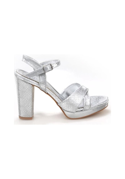 Papuçcity Tamer 03146 10 Cm Platform Topuklu Kadın Abiye Ayakkabı Gri