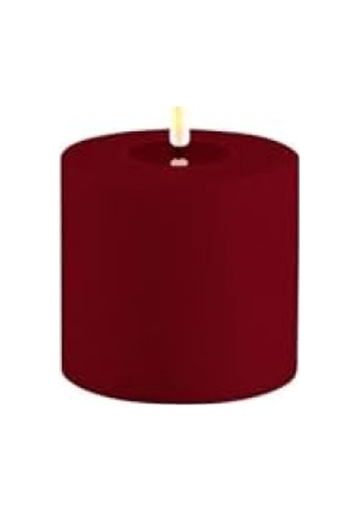 Bordo Rengi Dış Mekan Led Mum - 10x10 Cm 10c
