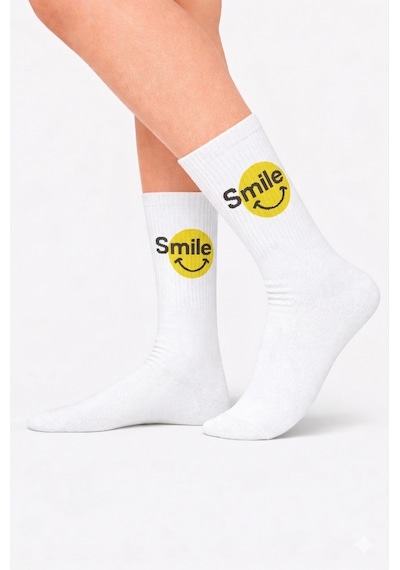 Carnaval Socks Smile Desenli Renkli Spor Çorap Çok Renkli