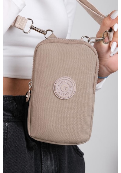 Baginn Klinkır Kumaş Mini Çapraz Askılı Kadın Cep Telefonu Çantası Mini Cüzdan Çanta 20 10 Cm Su İtici Vizon