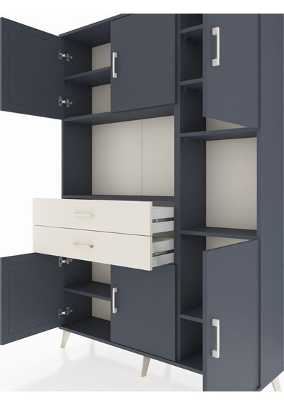 Arges Dolap 9 Raflı 2 Çekmeceli 6 Kapaklı 132x30x195 Antrasit-antrasit/aytaşı Antrasıt/aytası Arges Dolap 9 Raflı 2 Çekmeceli 6 Kapaklı 132x30x195 Antrasit-antrasit/aytaşı Antrasıt/aytası