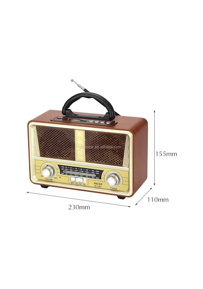 Meier M-112bt Nostaljik Ahşap Retro Radyo Bluetooth Fm Sd Aux U