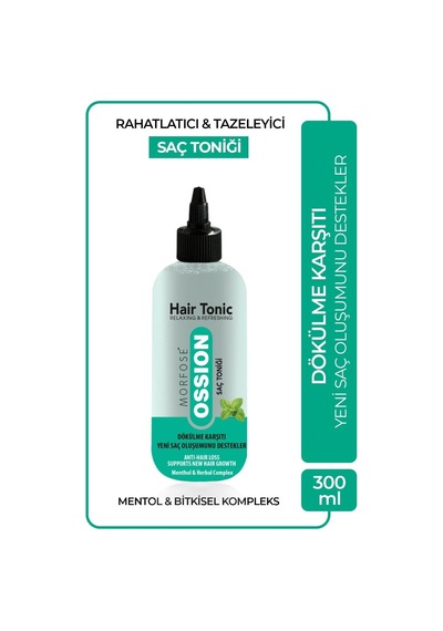 Morfose Ossion Ferahlatıcı Saç Toniği Mentollü Bitkisel Formül 300 Ml Dökülme Karşıtı