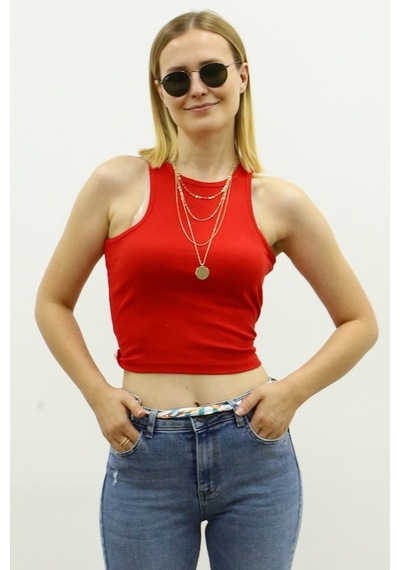 Madmext Mad Girls Kırmızı Crop Top Mg361 (472441923)