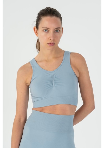 Maraton Slimfit Kadın Düz Yaka Mavi Bra Mavi