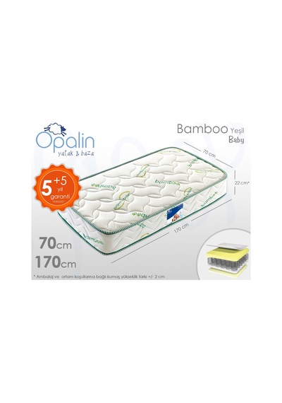 Tek Kişilik Bamboo Yaylı Ortopedik Yatak 70 x 170 CM