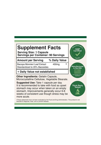 Bacopa Extract 450 Mg 90 Kapsül