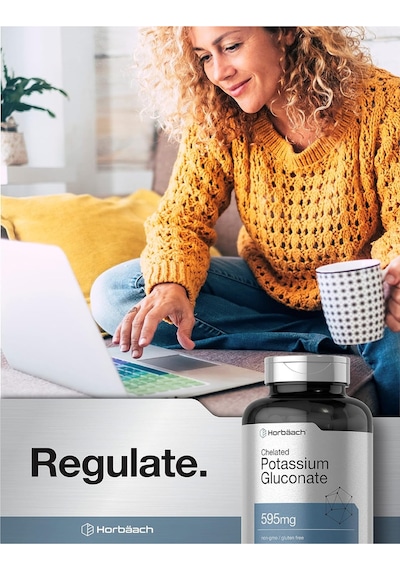 Horbäach Chelated Potassium Gluconate 595mg 300 Capsul.usa ...