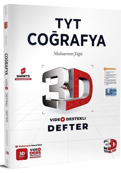 3d Yayınları Tyt Coğrafya Video Destekli Defter Vdd
