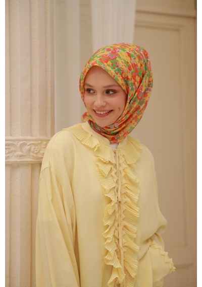 Silk Home Soft Eşarp 73081-36 Taş, Yeşil, Sarı, Turuncu, Pembe