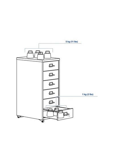 Ikea Helmer Keson, Beyaz, 28x65 Cm