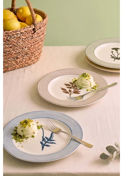 Floral Essence Assos 4'lü Pasta & Sunum Tabağı 22 Cm Çok Renkli