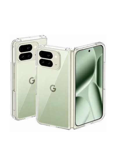 Microcase Google Pixel 11 Pro Fold İle Uyumlu Sert Kristal Kapaklı Kılıf Şeffaf- Al3157