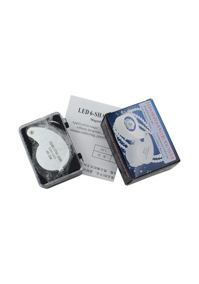 40X Katlanır Büyüteç 22Mm Cam Lens 2 Led Işıklı Aluminyum Aalaşım