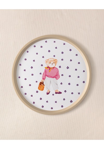 Madame Coco Patrice Bear Yuvarlak Tepsi 1kteps199436x36x1,5 Cm-mor