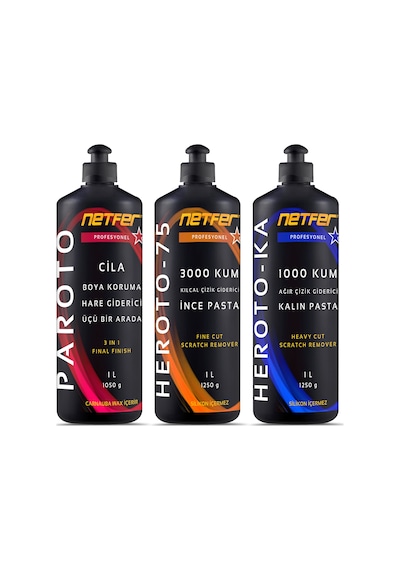Netfer 3'lü İnce Kalın Pasta Cila Set - 3x1 L