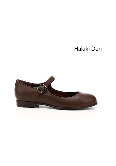 Gönderi(R) Gönderi R Kahve Antik Bilek Bağlı Mary Jane Hakiki Deri Babet Kahverengi