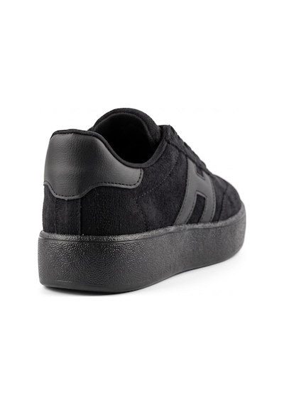 V.S.H Velvet Kadın Yüksek Tabanlı Siyah Sneaker Spor Ayakkabı Terra -2515