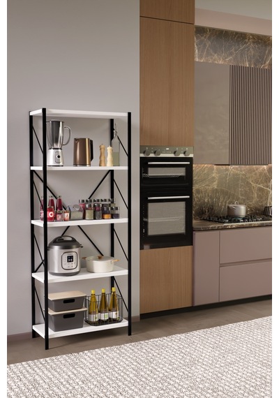 Titan Mutfak Rafı Kiler Rafı Mikrodalga Fırın Rafı Çok Amaçlı Raf 150x60 Cm Beyaz Beyaz