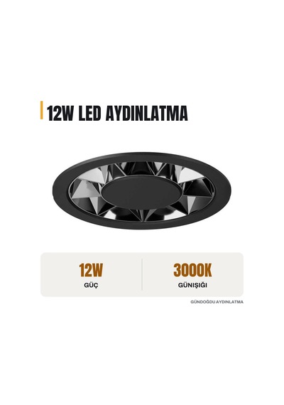 Jupıter 3000k Gün Işığı 12w Beyaz/siyah Krom Led Spot - Ls501-bsk