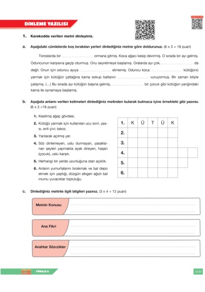 Süper Combo Türkçe 6. Sınıf Soru Bankası