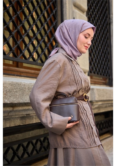 Silk Home Monogram Pamuk İpek Eşarp 130001-17 lila