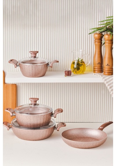 Cookplus Biogranit Dream 7 Parça Tencere Seti Rose