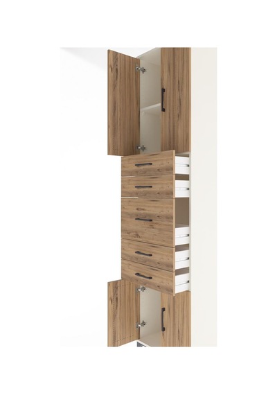 Arges Dolap 2 Raflı 5 Çekmeceli 4 Kapaklı 60x30x243 Aytaşı-çam Aytaşı