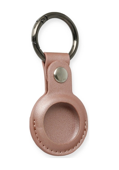 Airtag Anahtarlık Deri Kılıf - Rose Gold Altın