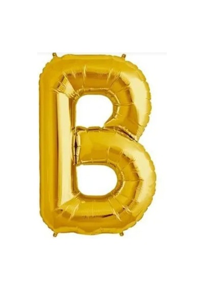 B Harf Folyo Balon Altın Gold 100 CM Doğum Günü. Yaş Günü. Parti
