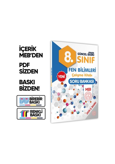 2026 8.Sınıf LGS Fen Bilimleri MEB ÇKS (Renkli Baskı A4 Boyutlu) BASKI ÜCRETİ