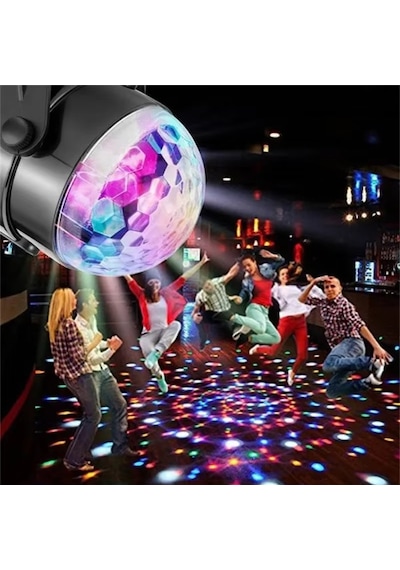 Disko Topu Parti Işıkları 7 Renk Led Usb Girişli Sese Duyarlı Rgb Uzaktan Kumandalı
