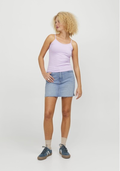 Jack & Jones Kadın Denim Mini Etek - Aura 12248571 Light Blue Denim Kot Mavisi