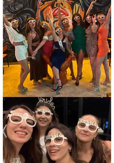 8 Adet Bride To Be Konsepti Gözlük Beyaz Rose Gold "team Bride" Bekarlığa Veda Nedime Partisi