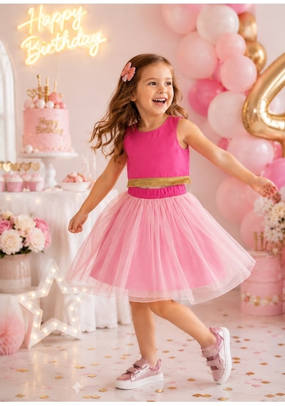 Cresh Kids Kız Çocuk Etek Üst Takım Fuşya - Pembe
