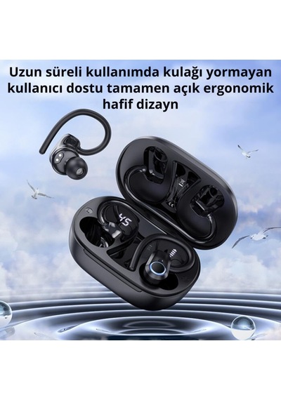Bluetooth Vers.5.3 Kancalı 500mah Kulakiçi Bluetooth Kulaklık Hıfı Şarj Götergeli Stereo Kulaklık
