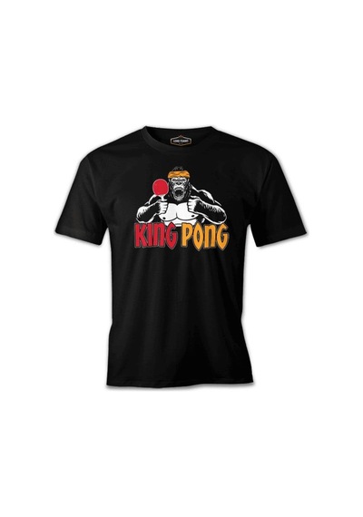 Ping Pong - King Goril Siyah Erkek Tshirt