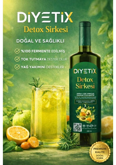 Diyetix Detox Sirke 250 Ml Doğal Fermente, Katkısız & Şekersiz Günlük Kullanım