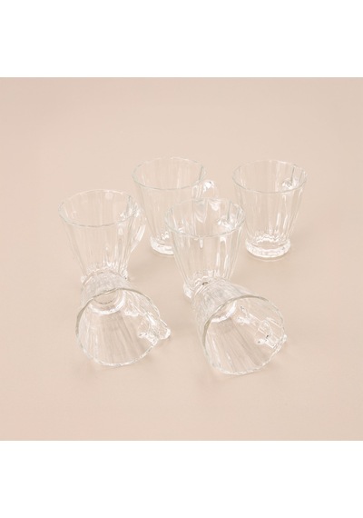 Glasss In Love 6'lı Cam Kupa - Şeffaf - 180 Ml Renkli