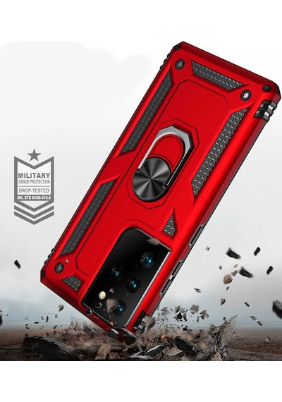Rba Aksesuar Galaxy Uyumlu S21 Ultra Kılıf Rba Vega Kapak - Mavi Mavi
