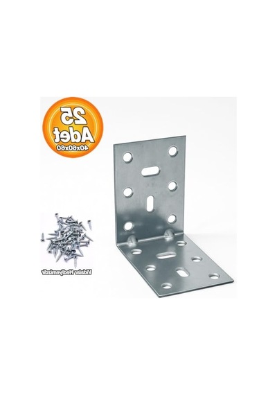 25 Adet Mobilya Duvara Sabitleme Köşebent Bağlantı Aparatı L Demiri 40x60x60 Mm