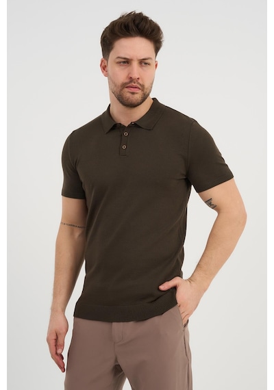 Alexander Gardi Alexandergardı Polo Yaka Düğmeli Triko T-shirt 50024 Haki