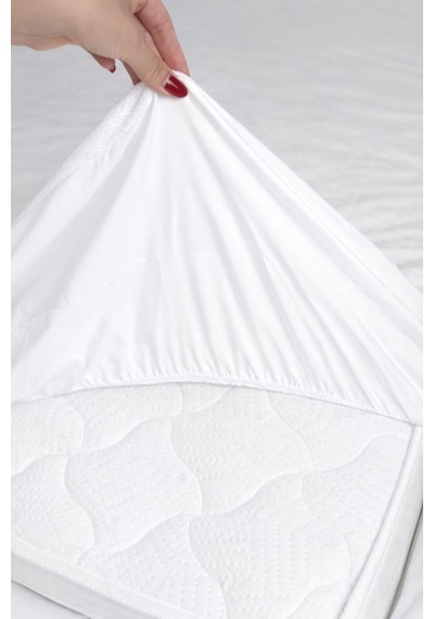 Bessy Penye Fitted Lastikli Çarşaf %100 Pamuk Kumaş Tek Çift Kişilik Battal King Size Beyaz