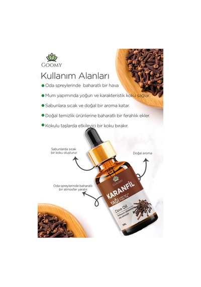 Goomy Karanfil Uçucu Yağı 10 Ml %100 Saf Ve Doğal Clove Bud Essential Oil
