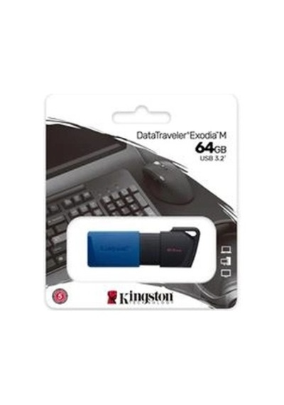 Kingston Dtxm-64gb 64gb Usb3.2 Gen 1 Datatraveler Exodia M Black + Blue Flash Bellek Kdo
