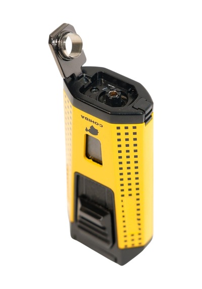 Cohiba Çift Torch Pürmüz Delicili Sarı Siyah Nokta Desenli Metal Puro Çakmağı - Tr9536