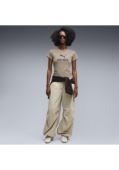 Puma Sport Graphic Kadın Bej Günlük Stil T-shirt 69405181