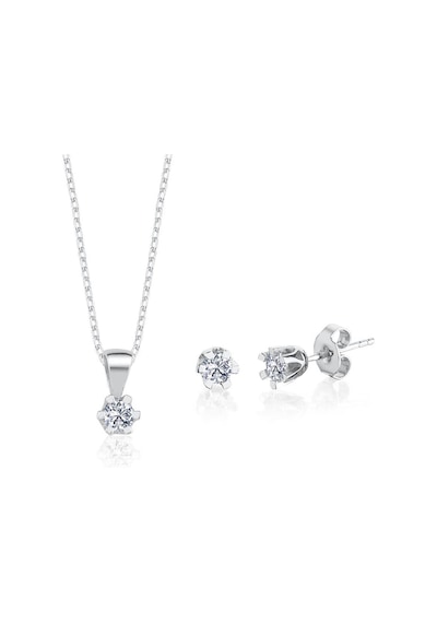 Mia Vento 0.60 Karat Effective Diamond Masalsı Parıltı İkili Tektaş Gümüş Set